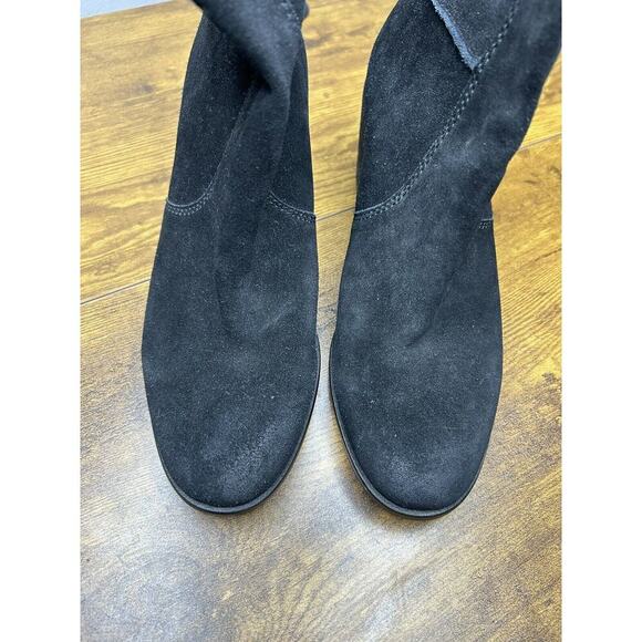 Frye Women’s Suede Leather Slouch Mid Ankle Boots Phoebe Black Size 9M - Picture 2 of 8